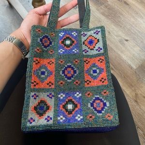 Hand beaded vintage bag